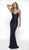 Intrigue by Blush - 500 Fully Beaded Sleeveless Sheath Long Gown In Blue