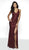 Intrigue by Blush - 508 Sequined Strappy Sheath Long Gown In Red