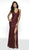 Blush by Alexia Designs - Intrigue by Blush - Sequined Strappy Sheath Long Gown 508 In Red