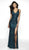 Intrigue by Blush - Sequined Strappy Sheath Long Gown 508 - 1 pc Burgundy In Size 2 Available In Green