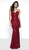 Intrigue by Blush - 511 Sequined Bandeau Cutout Gown In Red