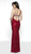 Intrigue by Blush - 511 Sequined Bandeau Cutout Gown In Red