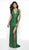 Intrigue by Blush - 513 Multi-Crisscross Strapped Sequined Gown In Green