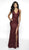 Intrigue by Blush - 513 Multi-Crisscross Strapped Sequined Gown In Red