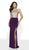 Intrigue by Blush - 532 Sequined Halter High Silt Sheath Gown In Purple and Nude