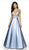 Blush by Alexia Designs - 5712 Crystalline Plunging Mikado Gown In Blue