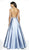 Blush by Alexia Designs - 5712 Crystalline Plunging Mikado Gown In Blue