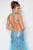 Blush - Peacock Adorned V-Neck A-Line Gown 9530 in Blue