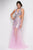 Blush - Peacock Adorned V-Neck A-Line Gown 9530 in Pink