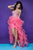 Blush - Sheer Ruffled Sweetheart High-Low Gown 9560 in Pink