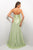 Blush - Strapless Embellished Long Gown with Slit 9591 In Green and Blue