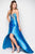 Blush - Strapless Pleated Long Gown 9592 In Blue
