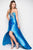 Blush - Strapless Pleated Long Gown 9592 In Blue
