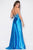 Blush - Strapless Pleated Long Gown 9592 in Blue
