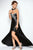 Blush - Strapless Pleated Long Gown 9592 in Black