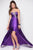 Blush - Strapless Pleated Long Gown 9592 in Purple