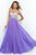 Blush - One Shoulder Beaded Long Dress 9965 in Purple