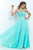 Blush - Shirred Sweetheart Empire A-Line Gown 9989 in Blue