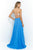 Blush - Strapless Sequined Long Dress 9998 in Blue
