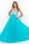 Blush - Strapless Sequined Long Dress 9998 in Blue