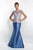 Blush Social Occasion - S2002 Embellished Peplum Mermaid Evening Gown