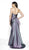 Blush by Alexia Designs - C2003 Metallic Strapless Paneled Gown In Purple
