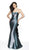 Blush by Alexia Designs - C2003 Metallic Strapless Paneled Gown In Blue