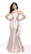 Blush by Alexia Designs - C2003 Metallic Strapless Paneled Gown In Pink