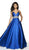 Blush by Alexia Designs - C2006 Jeweled Empire Waist Mikado Gown In Blue