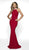 Blush by Alexia Designs - C2014 Jeweled Choker Halter Mermaid Gown In Red