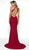 Blush by Alexia Designs - C2014 Jeweled Choker Halter Mermaid Gown In Red