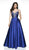 Blush by Alexia Designs - C2020 Jeweled Backless Mikado Gown In Blue