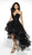 Blush by Alexia Designs - C2030 Plunging Appliqued High Low Gown In Black