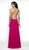 Blush by Alexia Designs - C2032 Illusion Halter High Slit Gown In Pink