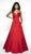 Blush by Alexia Designs - C2059 Contoured Sweetheart Satin Gown In Red