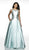 Blush by Alexia Designs - C2066 Bejeweled Backless A-Line Gown In Blue