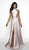 Blush by Alexia Designs - C2078 Beaded Choker High Slit Gown In Pink
