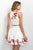 Intrigue - Two-Piece Floral Embroidery Satin Short Dress 217 in White and Red