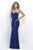 Intrigue - Shimmering Embellished Strapless Sheath  Gown 256 in Blue