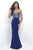 Intrigue - Crystal Embellished Strapless Evening Dress 257 in Blue