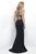 Intrigue - Embellished Halter Neck Sheath Evening Gown 261 In Black