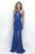 Intrigue - Embellished Halter Neck Sheath Evening Gown 261 in Blue