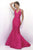 Intrigue - Mikado Halter Neck Ruffled Mermaid  Dress 286 In Pink