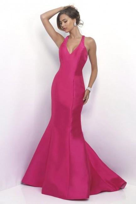 Intrigue - Mikado Halter Neck Ruffled Mermaid  Dress 286 In Pink