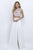 Intrigue - Embroidered Crop Top Two-Piece A-line Chiffon Dress 287 in White and Multi-Color