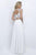 Intrigue - Embroidered Crop Top Two-Piece A-line Chiffon Dress 287 in White and Multi-Color