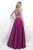 Intrigue - Two-Piece Embellished Crop Top A-line Evening Dress 294 in Purple