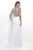 Intrigue - Beaded Jewel Neckline Mock Two-Piece Dress 307 in White and Green