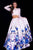 JVN50010 Two-Piece Long Sleeve Floral Ballgown