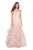 La Femme - 27224 Off-Shoulder Pleated A-Line Gown In Pink